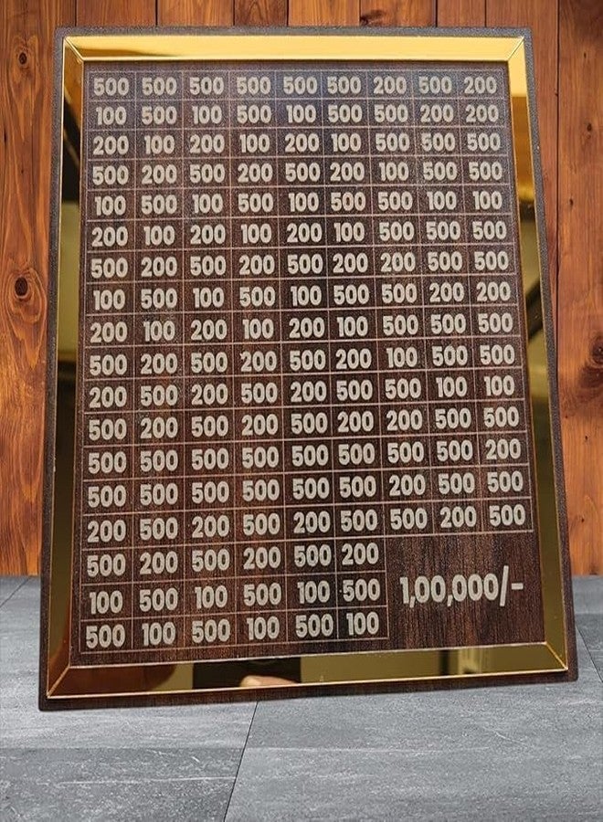 إيثيو حصالة نقود خشبية من إيثيو | صندوق عملات معدنية برقم يصل إلى 100 ألف روبية | حصالة نقود لتحدي توفير المال | تصميم ذهبي منحوت لتوفير المال - Image 5